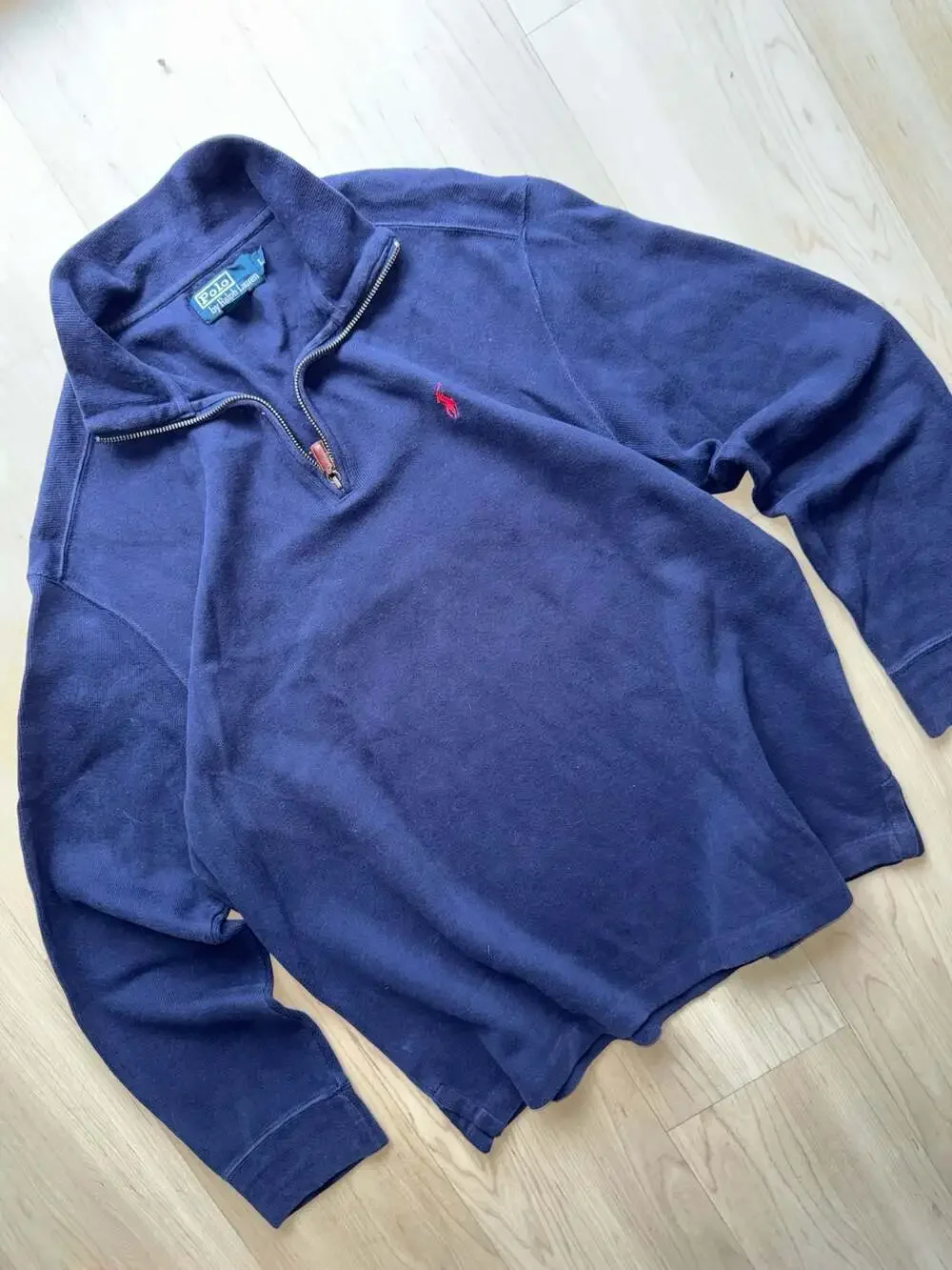 Polo Ralph Lauren Navy Blue Quarter-Zip Pullover Sweater Size L
